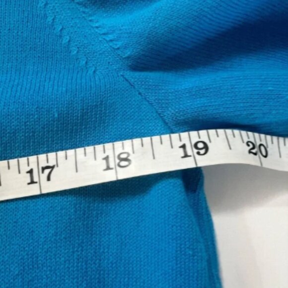 Lafayette 148 New York Lightweight Sweater in Blue Large Yacht Wife *Repaired* - Picture 5 of 10